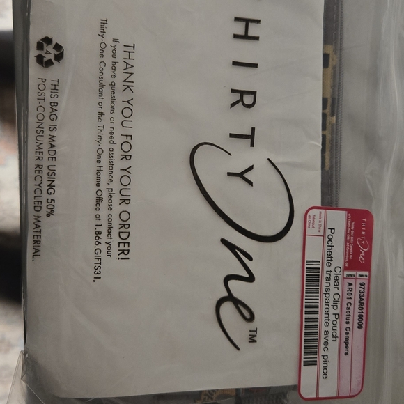 31 Clear Clip Pouch with Gray Accents Camping  Cactus, Travel Bag, Phone Pouch - Picture 8 of 11